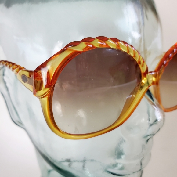 Vintage Christian Dior 1970s Amber Braid Sunglasses Made in Germany - Picture 3 of 13